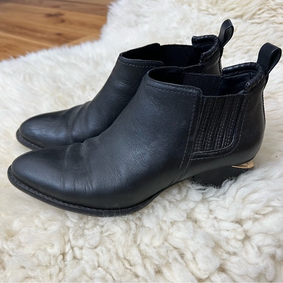 Alexander Wang Kori Leather Ankle Boots Size 6 Black - Picture 2 of 8